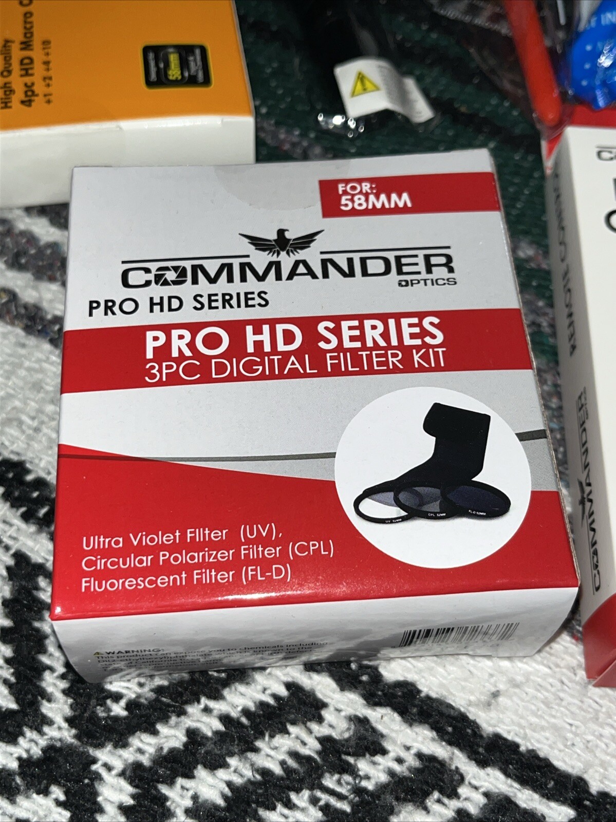 Elite Commander Optics Bag and Accessory Bundle 8 pieces, Remote, Filter