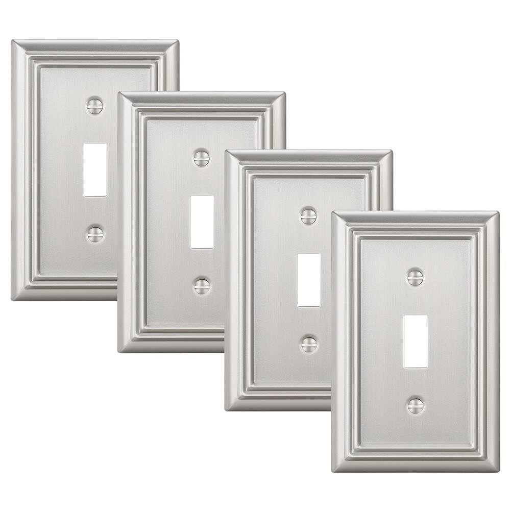 DEWENWILS 4-Pack  Toggle Wall Plates, Brushed Nickel Light Switch Cover, Metal，