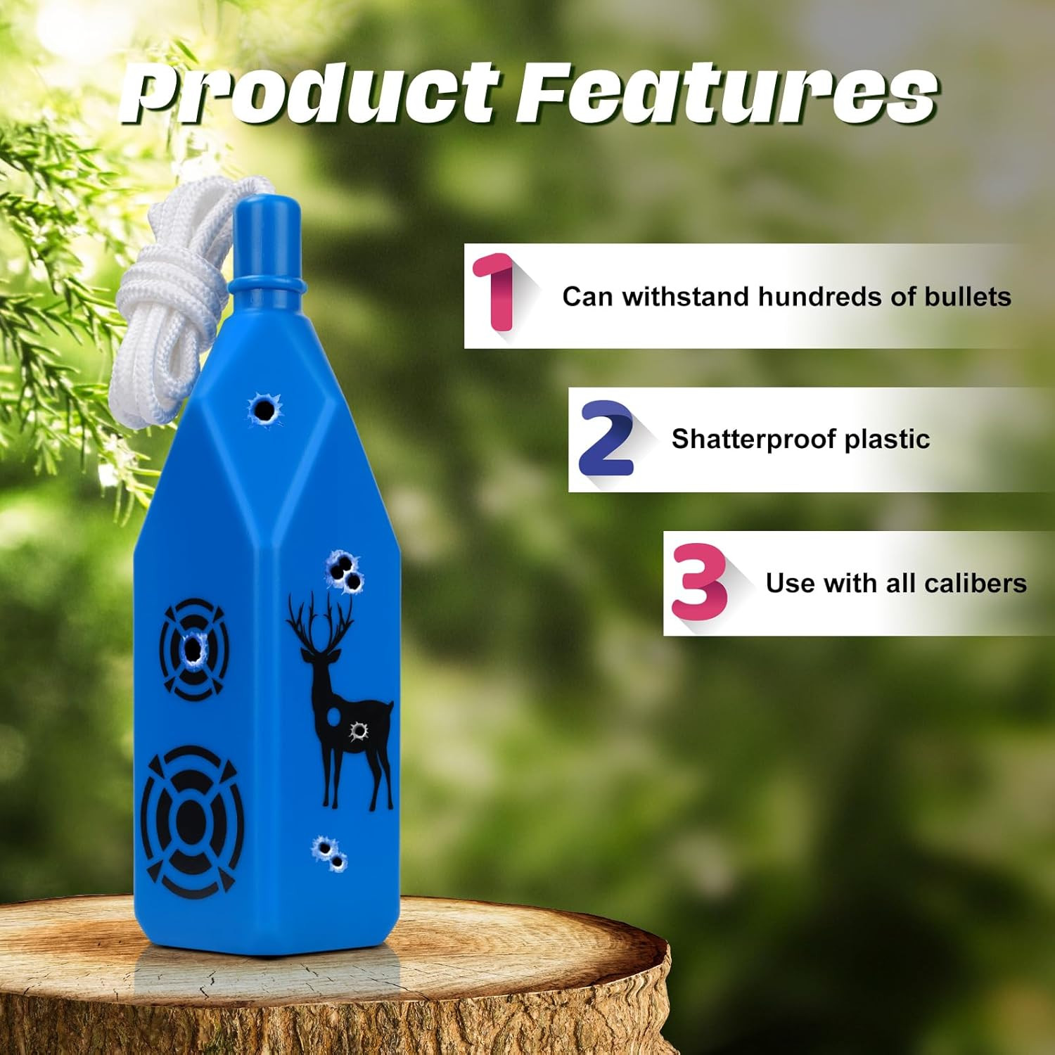 3/6 Pack Shatterproof Bottle Shooting Targets, Plastic Bottles for Backyard Shoo
