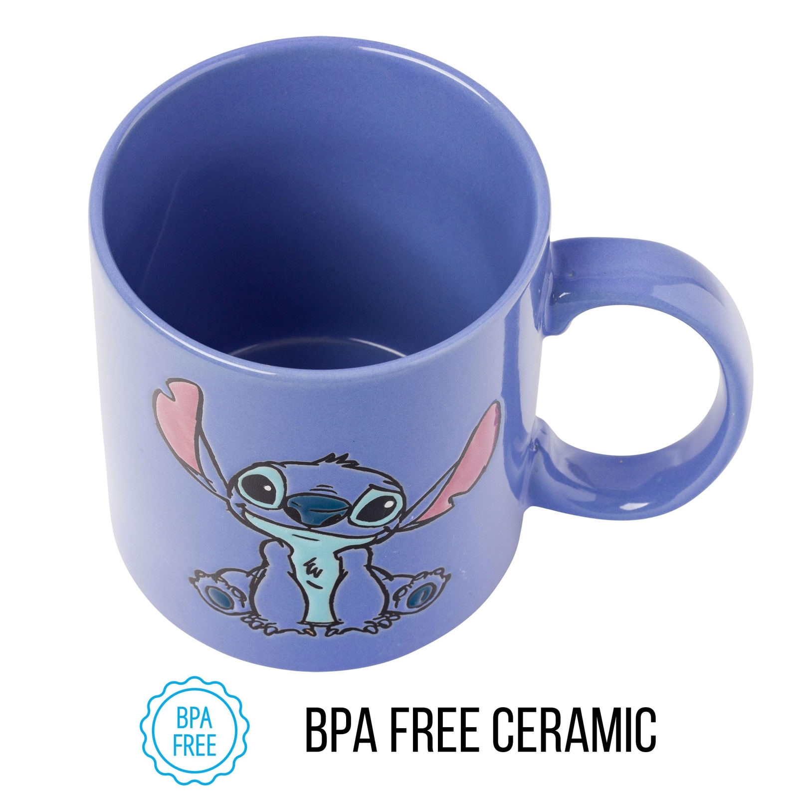 Silver Buffalo Lilo and Stitch Front and Back Sketch Wax Resist Ceramic Mug, ...
