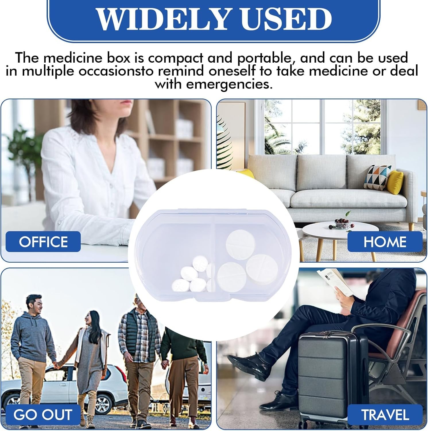Compact White Mini Pill Case: Portable Organizer for Vitamins and Supplements