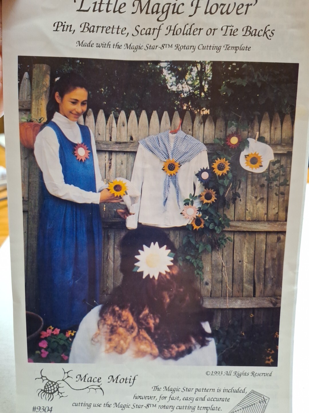 Pin Barrette Tie Backs Sunflower 9304 Little Magic Flower Craft Sewing Pattern