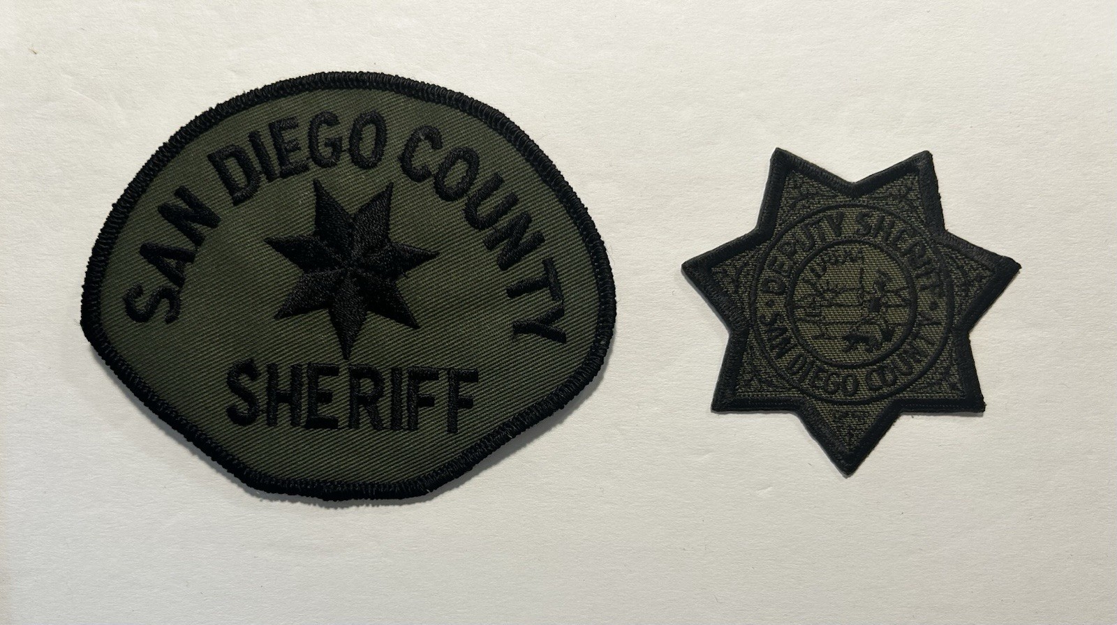 CALIFORNIA CA SAN DIEGO COUNTY SHERIFF SUBDUED SWAT 2 PATCH SET #D33