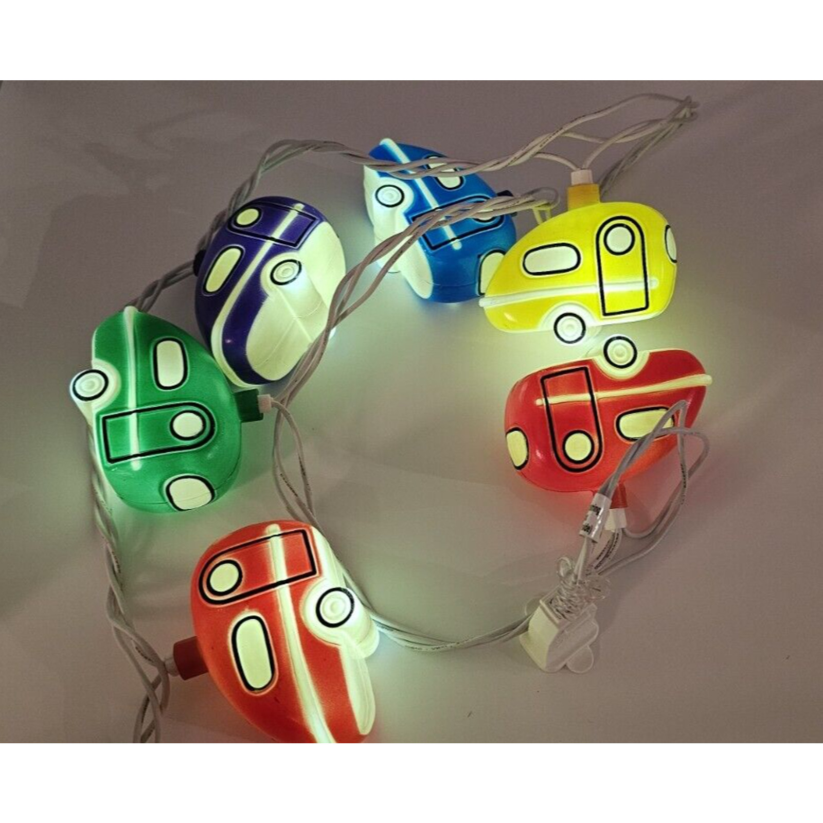 Vintage Blow Mold Retro Camper Trailer String Lights 10 Lights Clips Extra Bulb