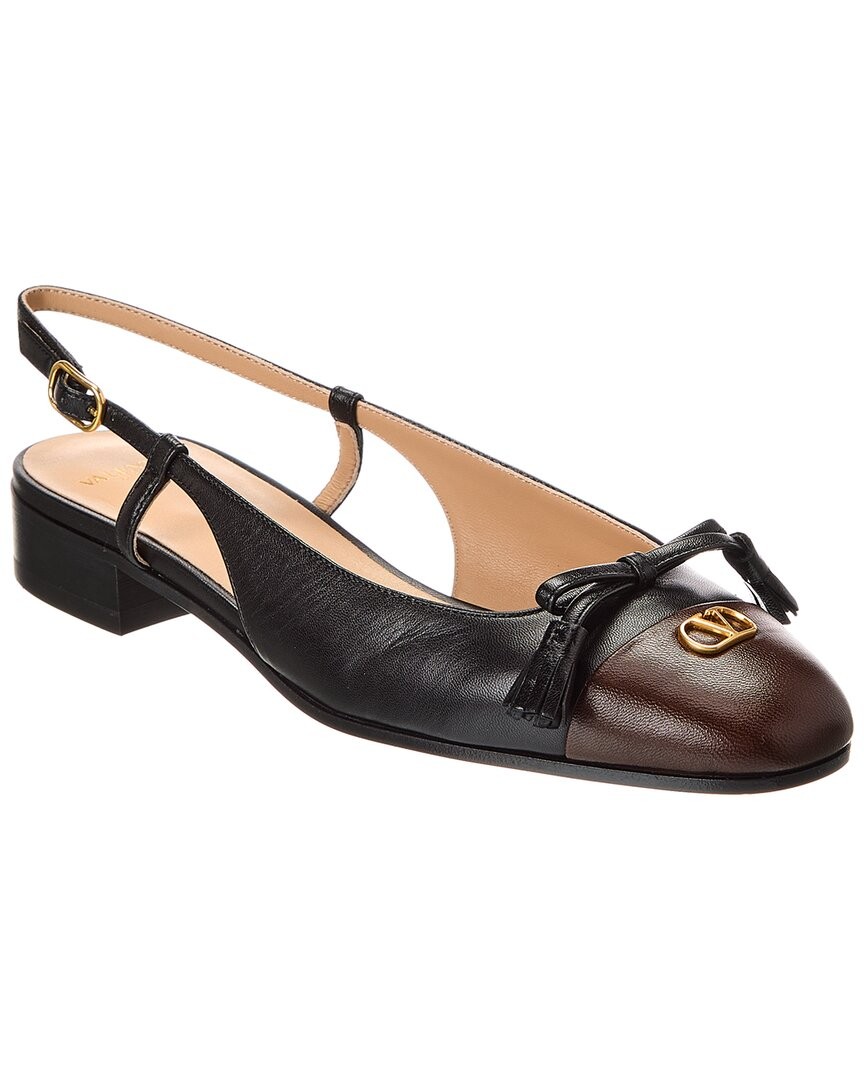 Valentino Valet Du Roi Leather Slingback Ballerina Flat Women's