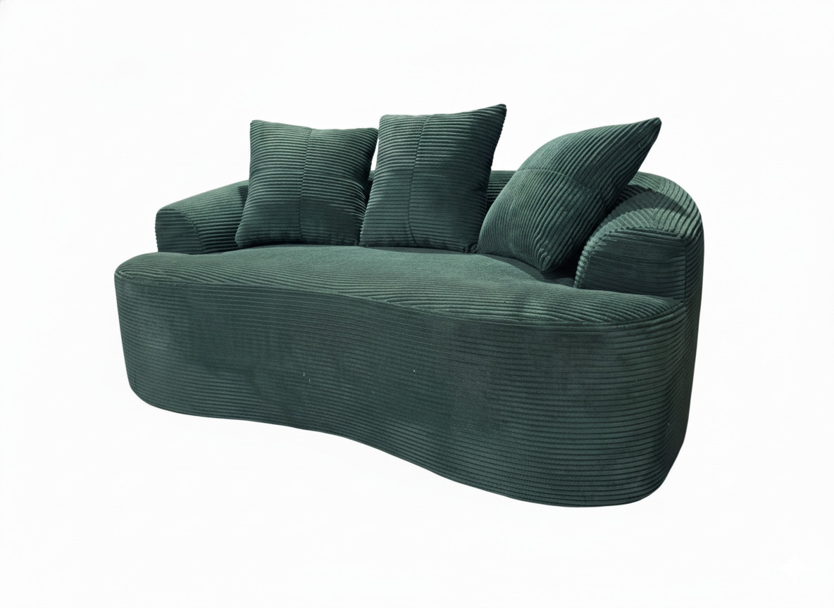 65.35" Curved Loveseat Sofa with Pocket Spring Cushions for Soft Seating, Smal