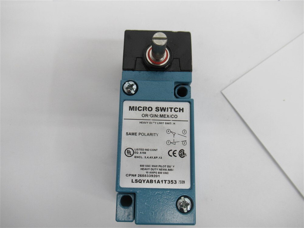 Honeywell LSQYAB1A1T353 , Heavy Duty Micro Switch , 10 A , 600 VAC