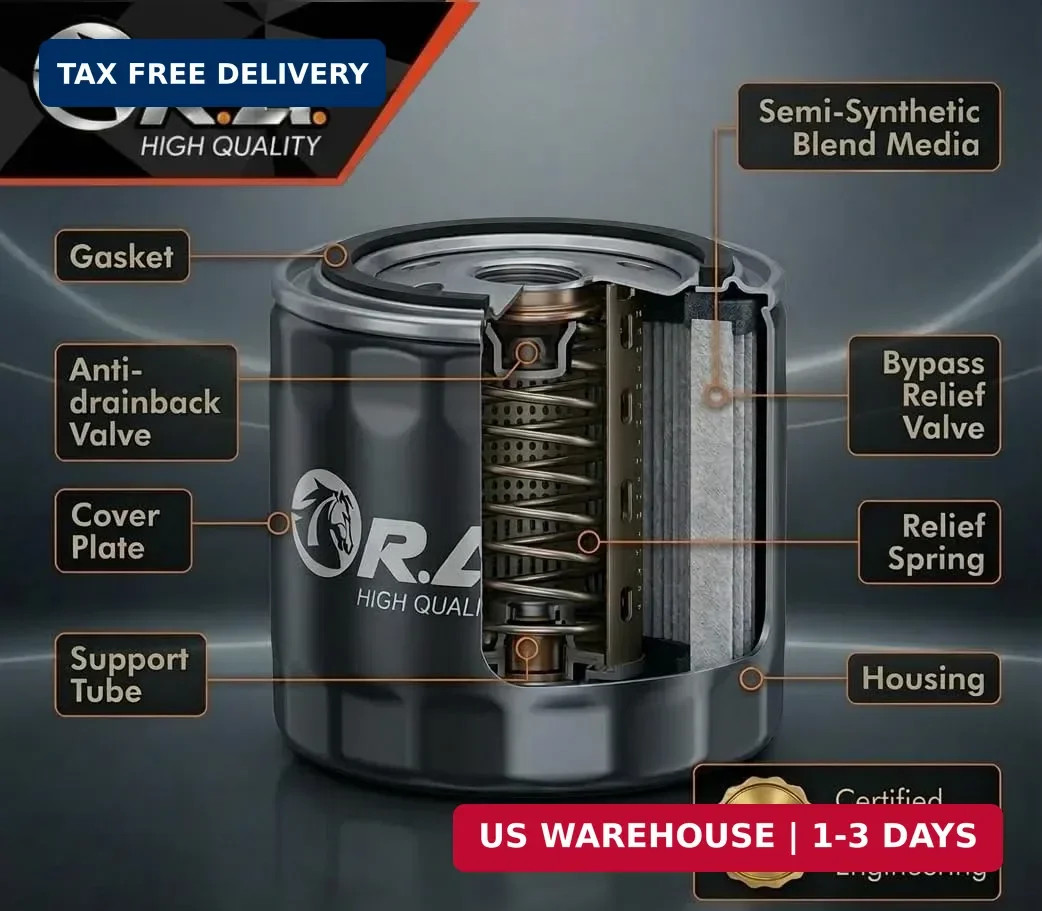 RA-4967 Engine Oil Filter - High Efficiency Compatible With Toyota Camry, Coroll