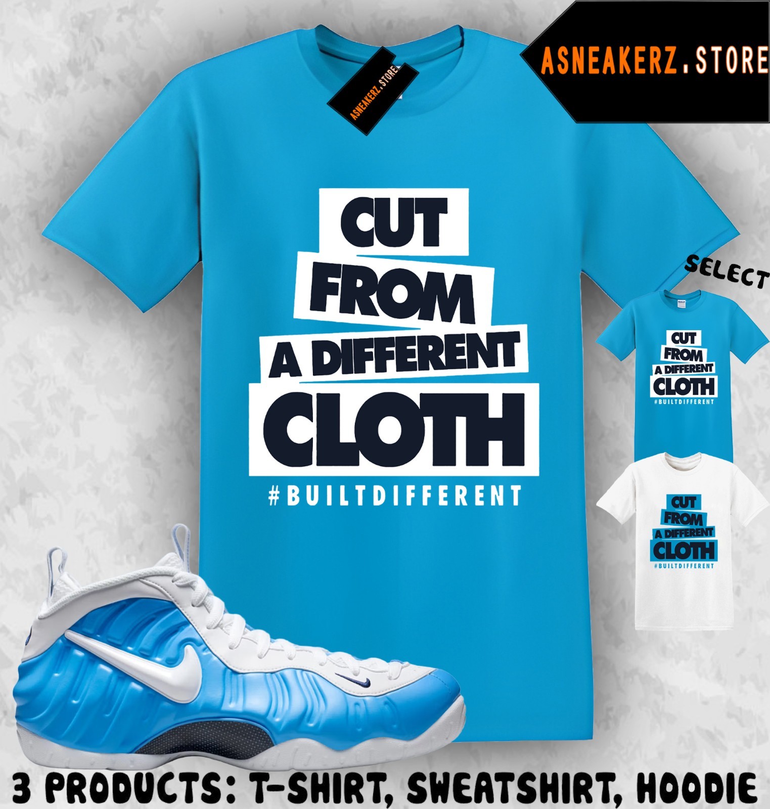 Shirt Match Foamposite Pro University Blue Sneaker Matching Tee Different Cloth