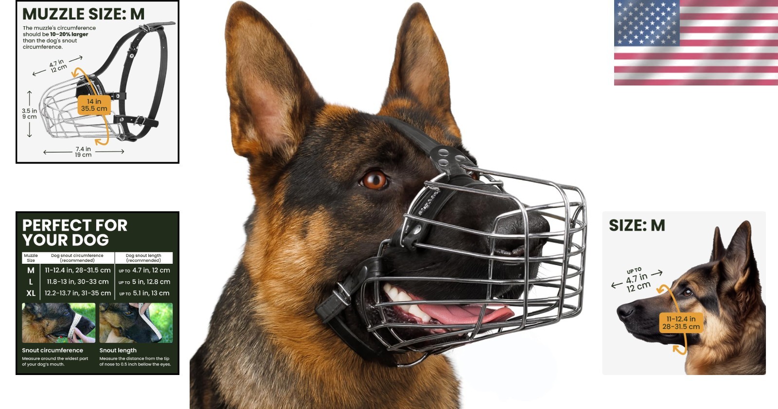 Durable Metal Dog Muzzle for German Shepherd
