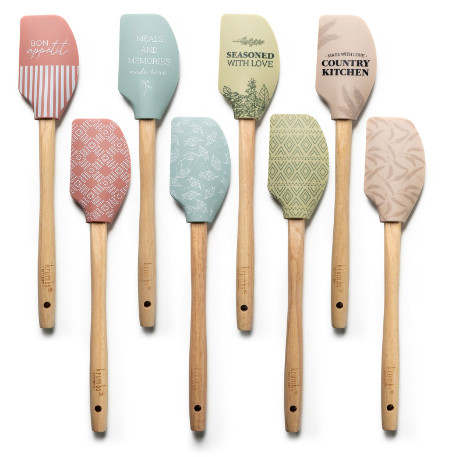 Krumbs Kitchen Farmhouse Spatula, Silicone with Wood Handle