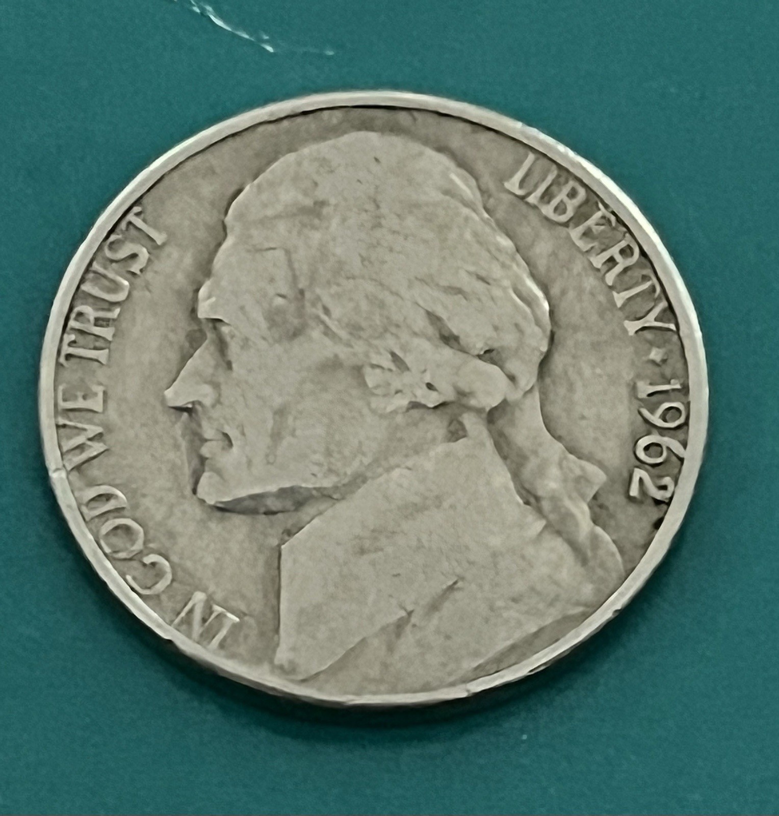 1962 D Jefferson Nickel Error
