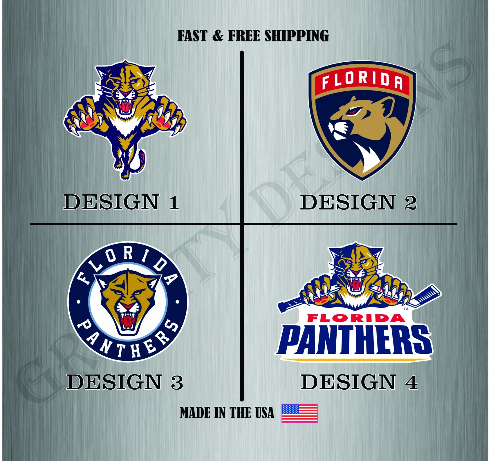 FLORIDA PANTHERS HOCKEY NHL LOGO VINYL STICKER DECAL CAR TRUCK WATER RESISTANT