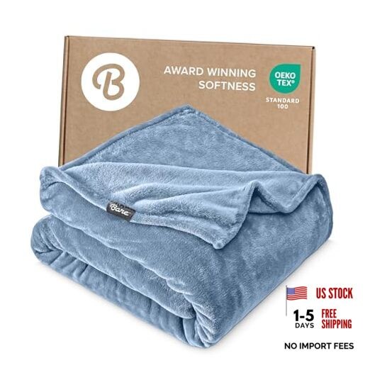 Fleece Blanket - - Ultra-Soft Lightweight for Full/Queen 07 - Coronet Blue