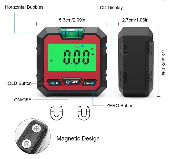 LCD Magnetic Digital Level Box Gauge Angle Meter Finder Protractor Inclinometer