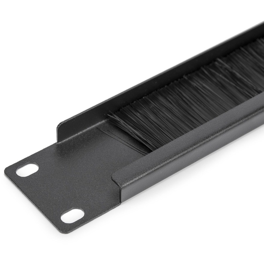 Rocstor Y10E010B1 1U Rack Mount Brush Panel Black Steel