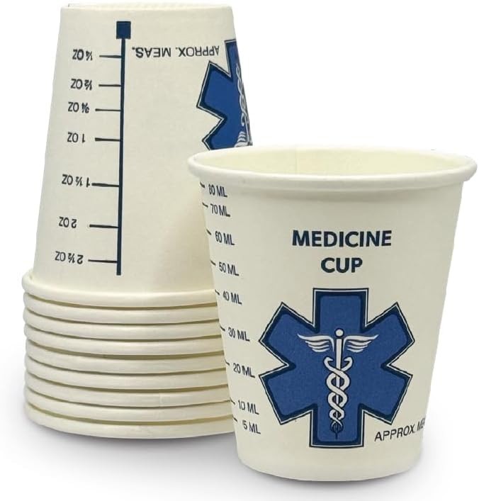 5000 Solo Graduated Medicine Cups 3 oz. Medical Print Wax Coated Paper R3-43107