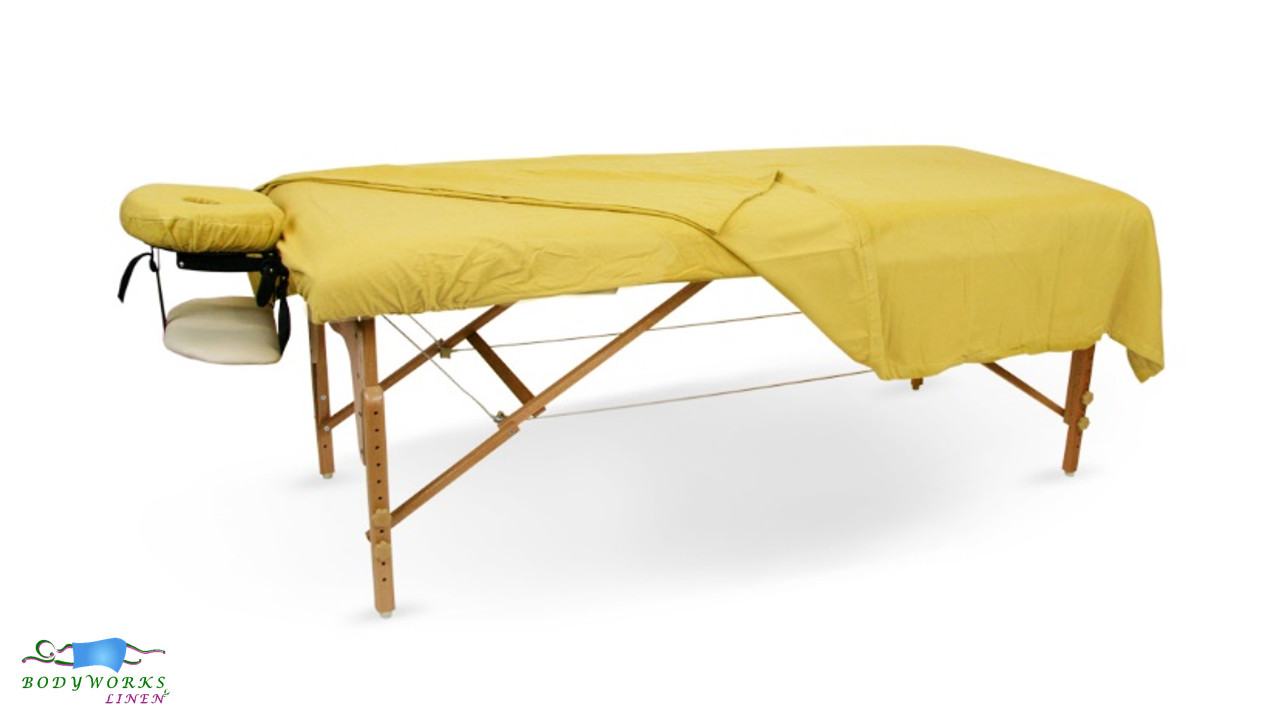 SPA Massage Table 100% Double Brushed Cotton Flannel Sheet 3 pcs YELLOW Color