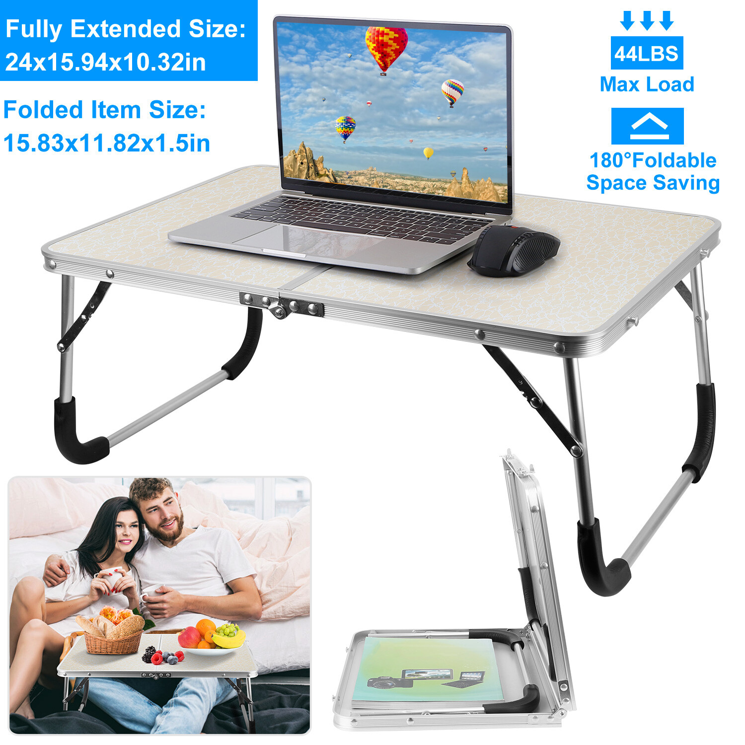 Foldable Laptop Table Notebook Computer Lazy Lap Tray for Bed Floor Desk Stand