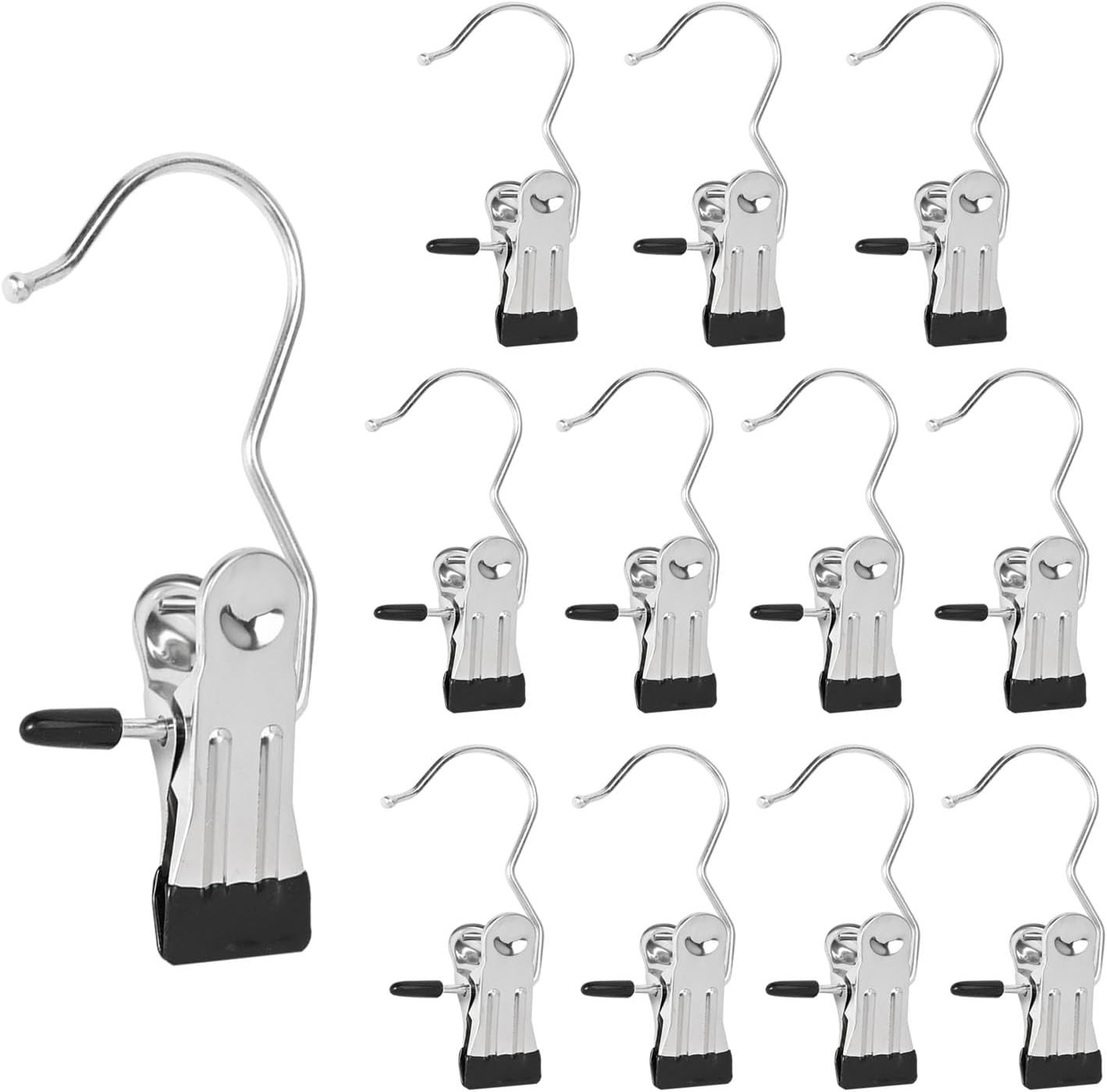 Boot Hanger Clips, 12-Pack Laundry Hanging Hooks for Closet Organizer, Heavy ...