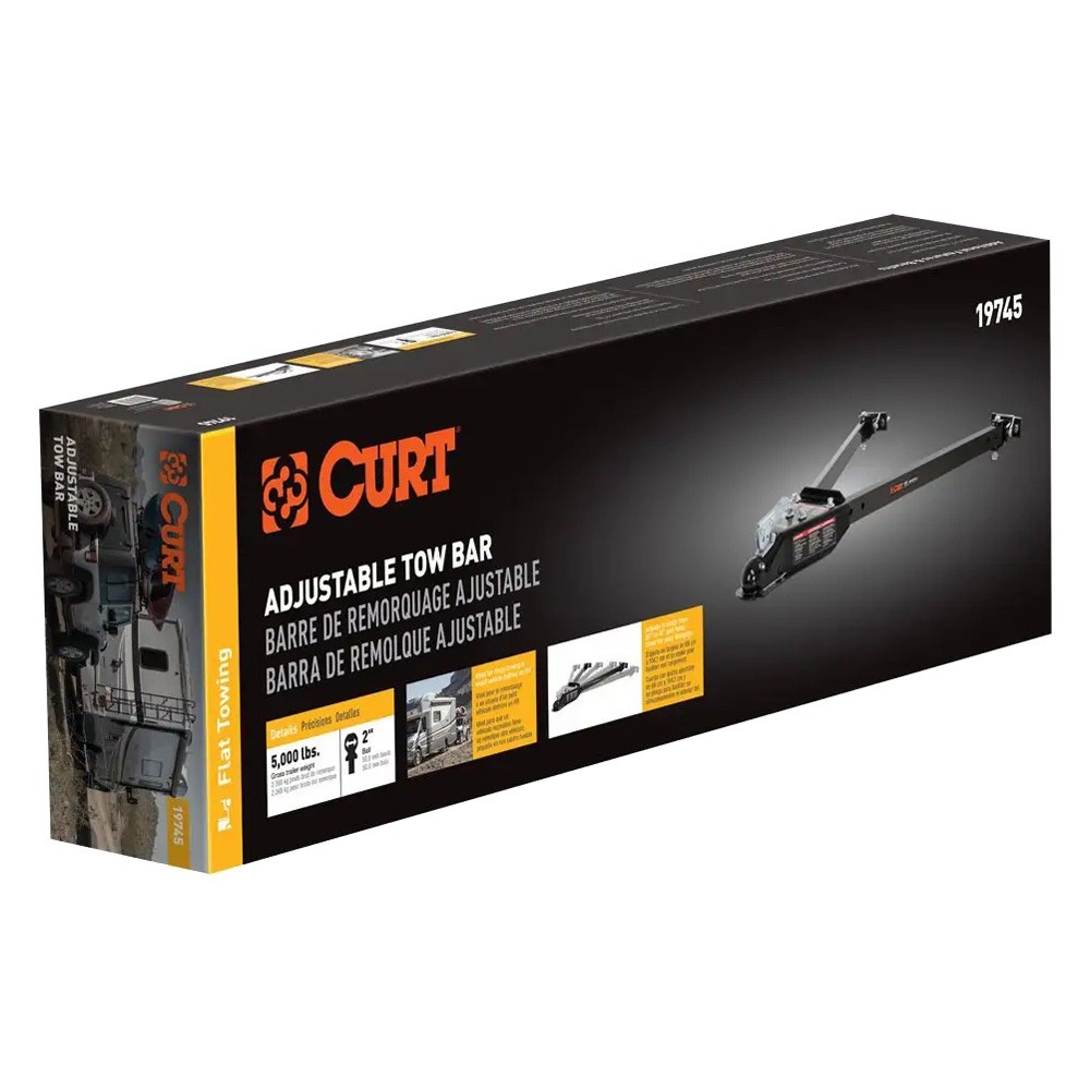 CURT 19745 Adjustable Tow Bar w 2" Universal Brackets
