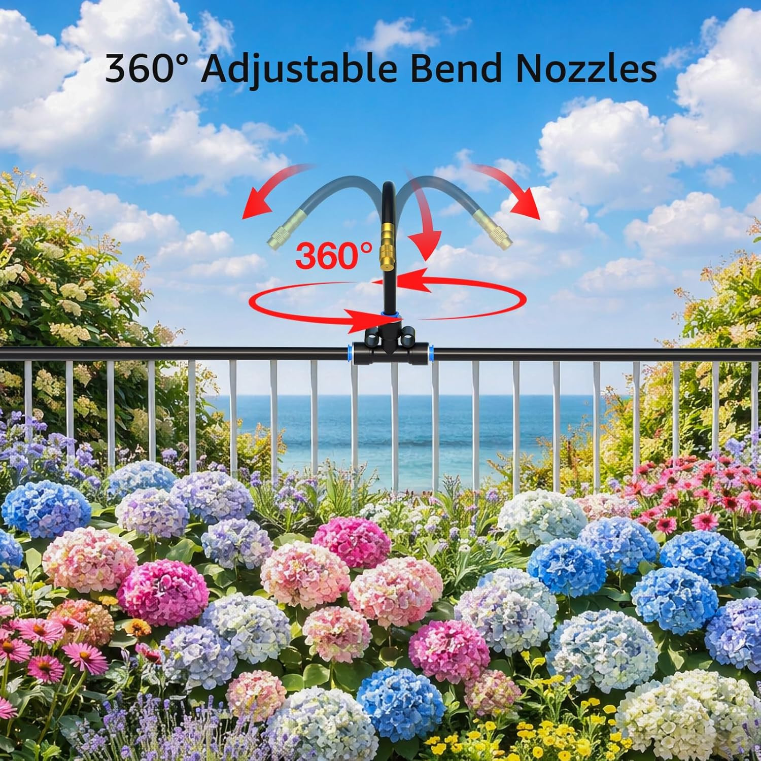 100FT Drip Irrigation System with 16 Adjustable Copper Nozzles