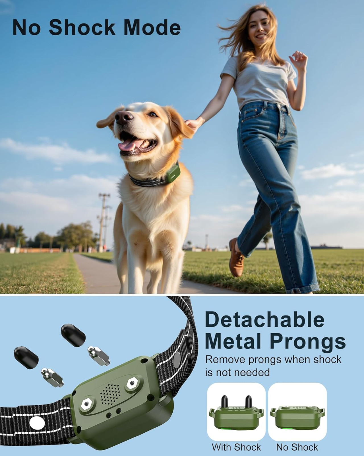 Dog Training Collar with Remote, Waterproof Shock Collar, 4500ft Range, 4 Modes