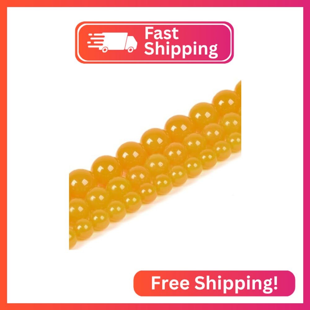 Yellow Agate 6mm Gemstone Round Loose Strand Beads for DIY Necklace Bracelet Jew