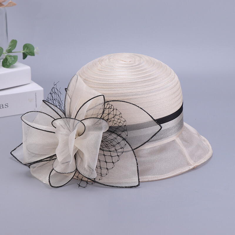 Womens Bridal Organza Tea Party Hats Kentucky Derby Church Hat Dress Fascinator