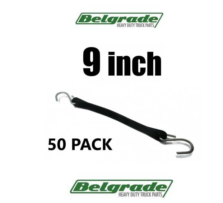 50 Pack 9" Heavy Duty RUBBER Tarp Straps TARP TIE DOWN Bungee Cords