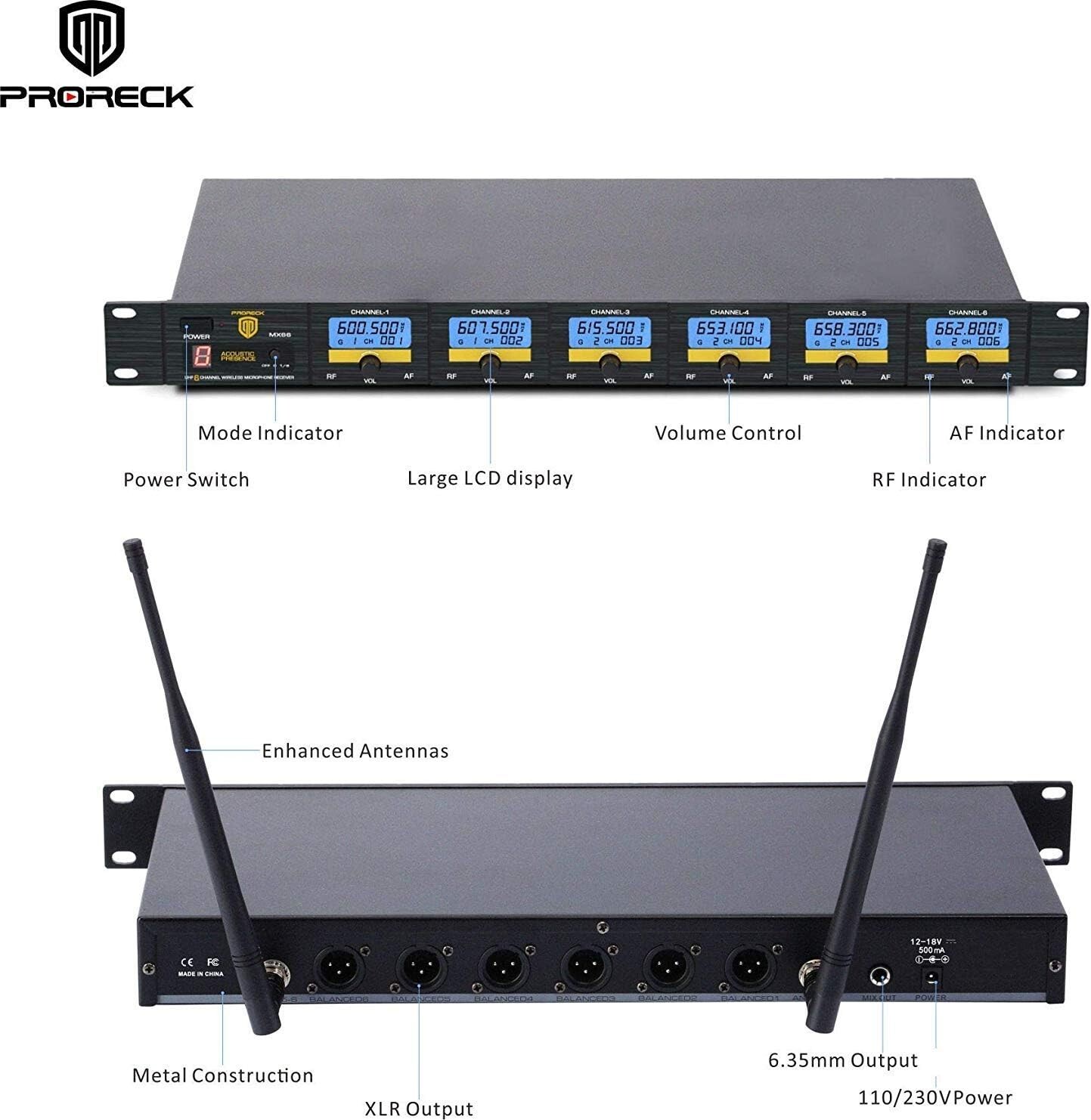 RK MX66 6-Channel UHF Wireless Microphone System for meeting