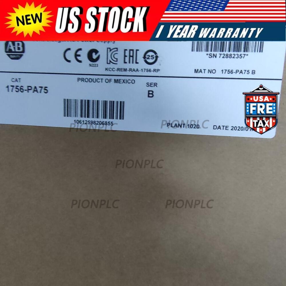 New Factory Sealed Allen-Bradley 1756-PA75 ControlLogix AC Power Supply 1756PA75