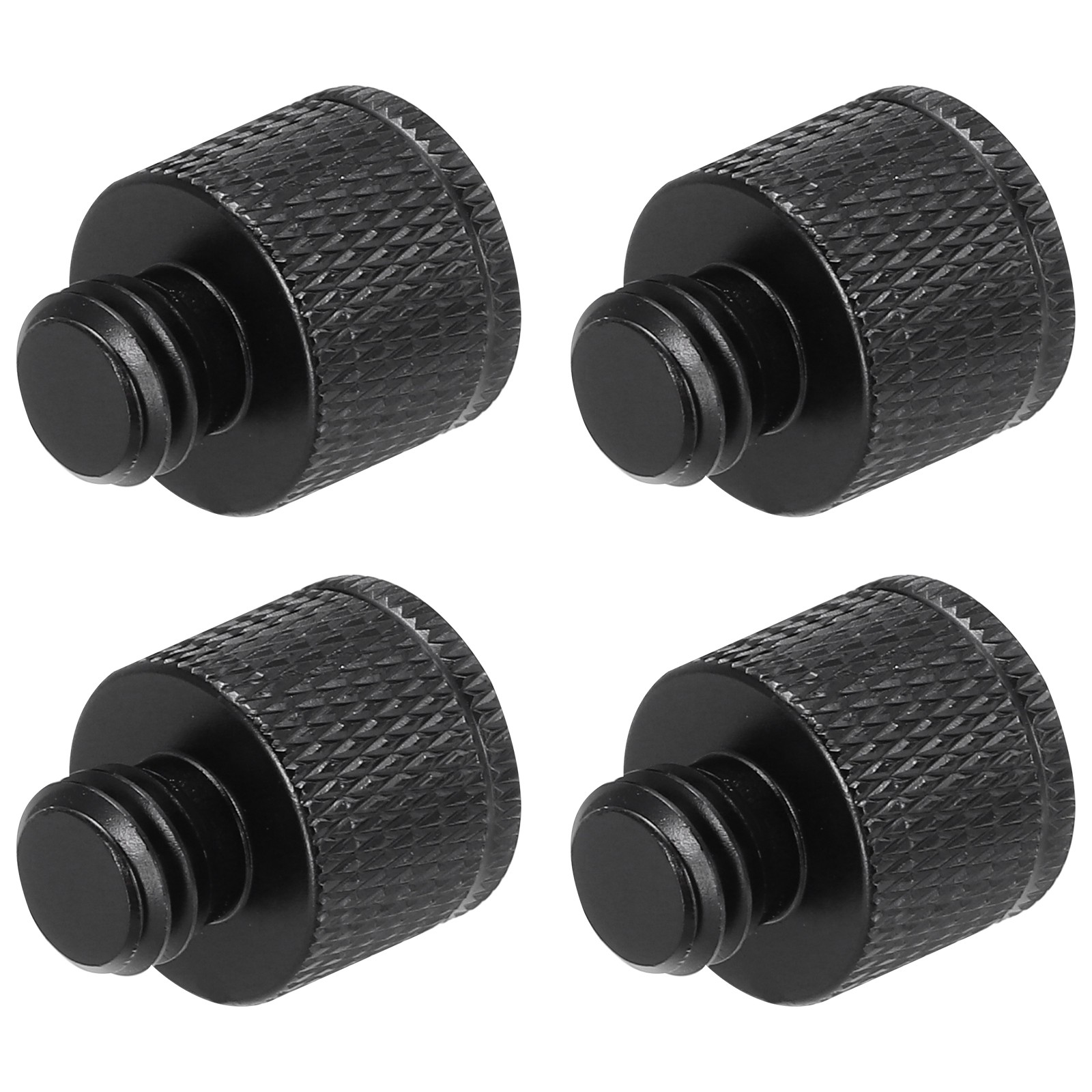 4Pcs Mic Stand Adapter M10 Female to 3/8 Male Thread Aluminum Alloy Black