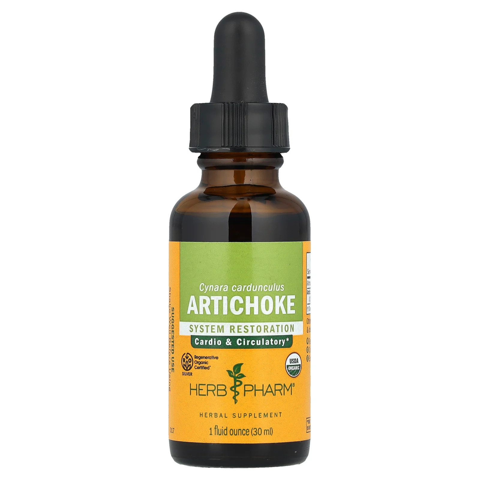 Herb Pharm Artichoke Whole Leaf 1 fl oz 30 ml Gluten-Free, Organic