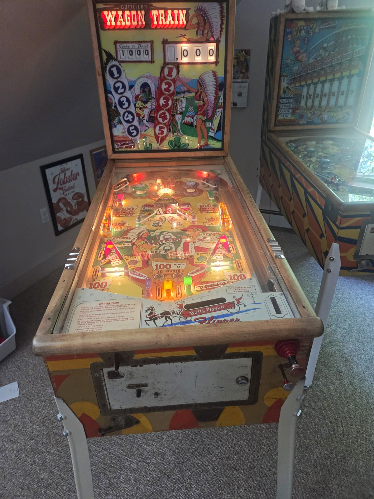 Gottlieb Wagon Train Vintage Original Pinball Machine