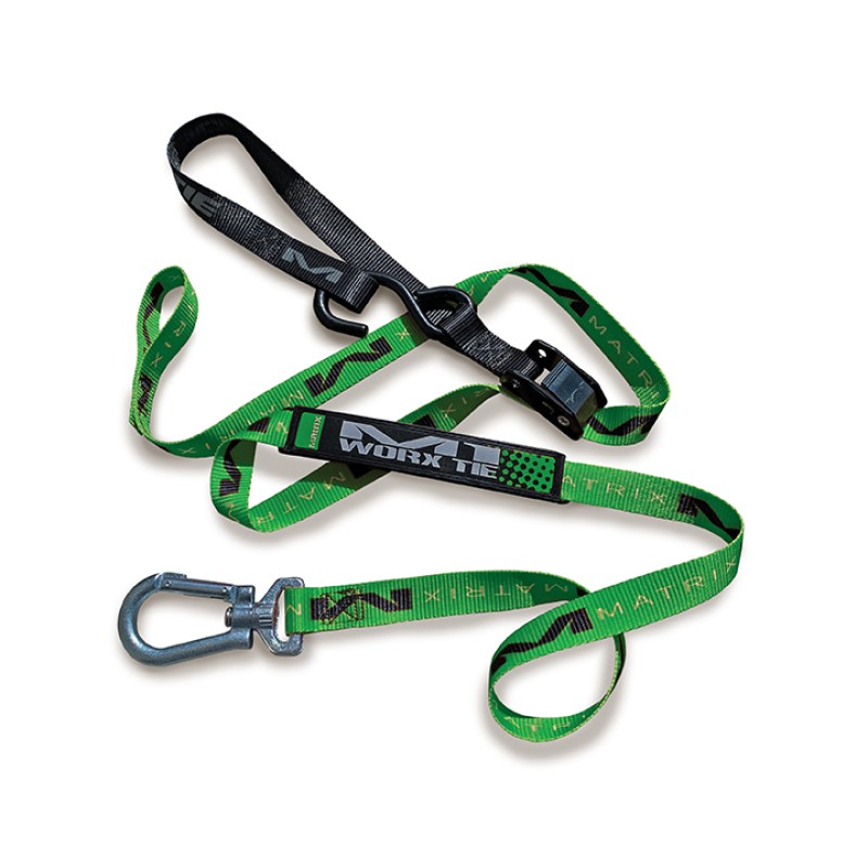 Matrix Concepts M1-105 Worx Tie Down Set - Green for Powersports