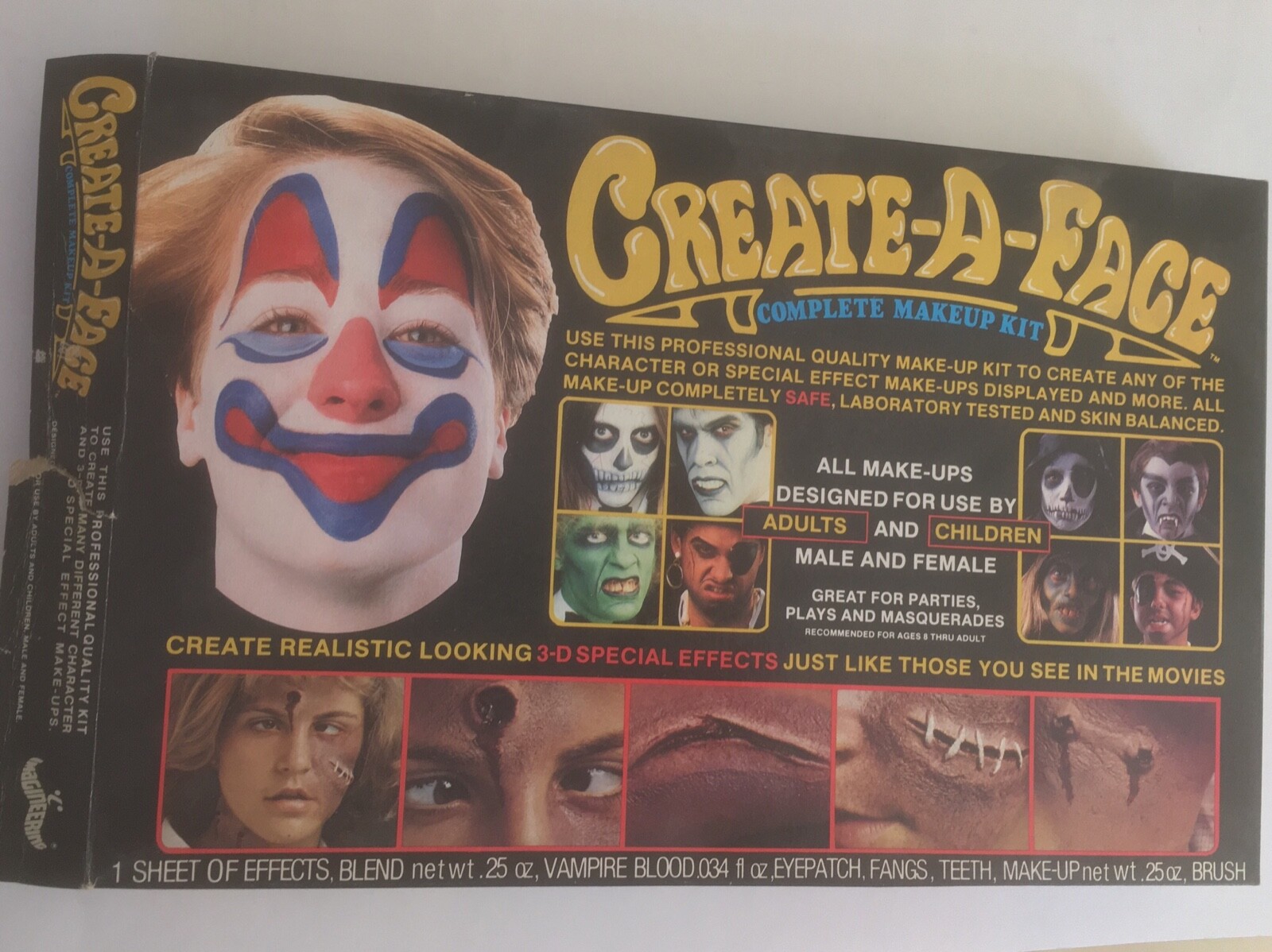 Create-A-Face 3D Special Effects Complete Makeup Kit 1985 Numbered Vintage RARE
