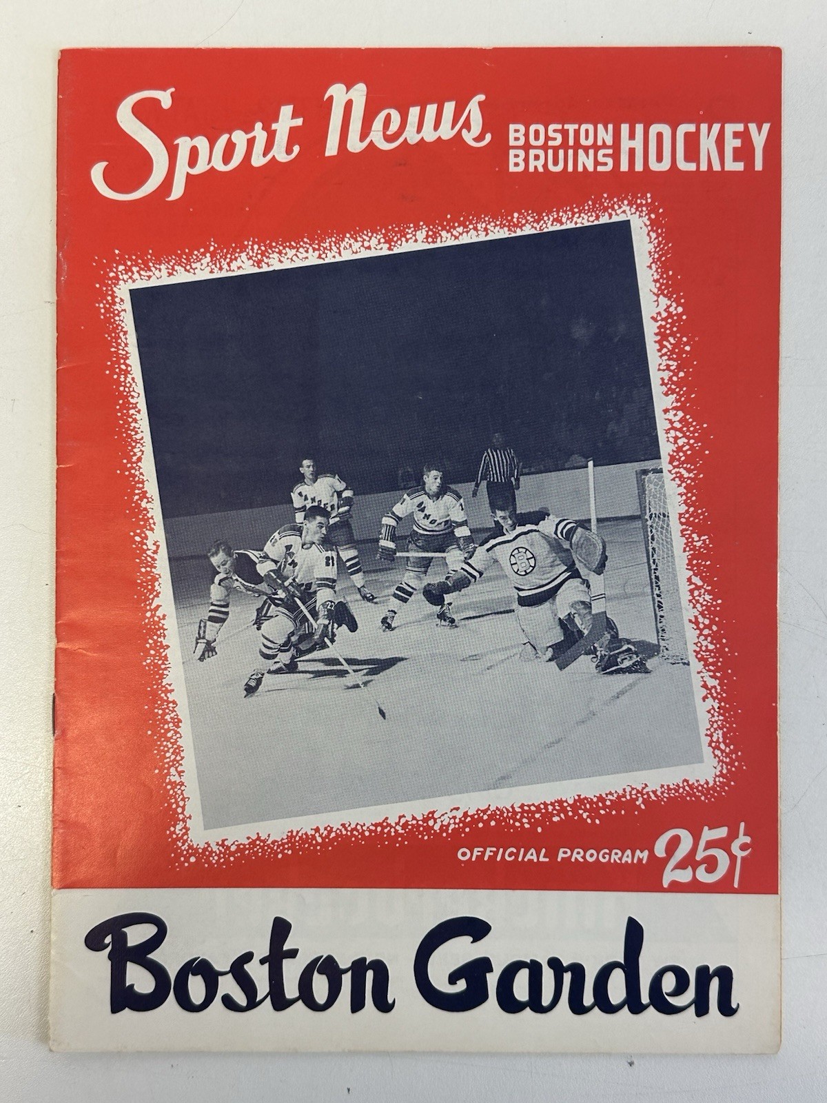 January 8 1959 NHL Program Chicago Black Hawks at Boston Bruins EX , scored