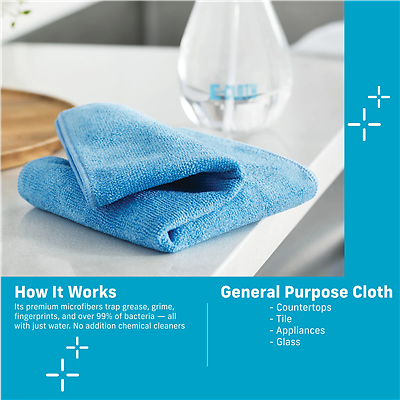 E-CLOTH General Purpose Cloths - Assorted Colors - 4 pack