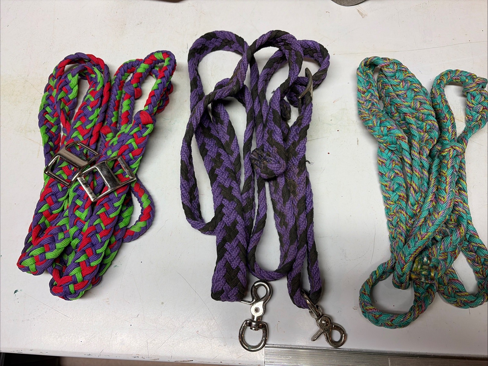 3 Multiple Color Barrel Racing Reins