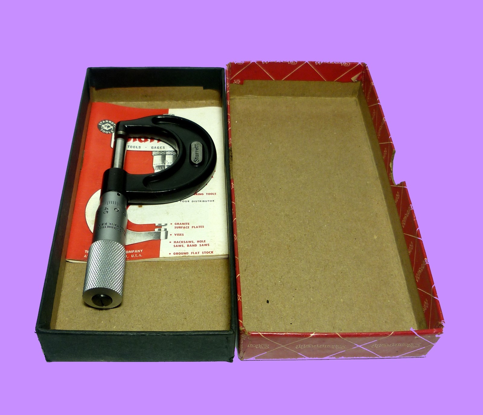 TOOLS - VINTAGE STARRETT OUTSIDE MICROMETER, NO. 436, 25MM - NEAR MINT CONDITION