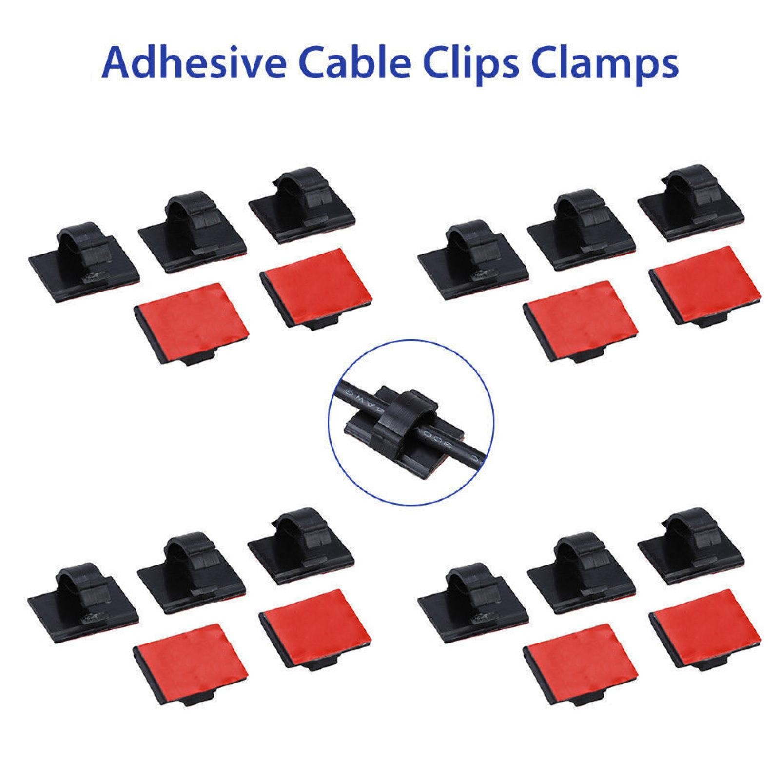 20 Pack Self-Adhesive Wire Tie Cable Clamp Clip Holder For Car Dash Camera C