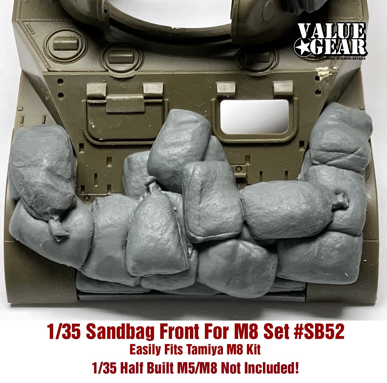 1/35 Scale Sandbag Front for M8 Howitzer Fits Tamiya Kits - Value Gear - Resin
