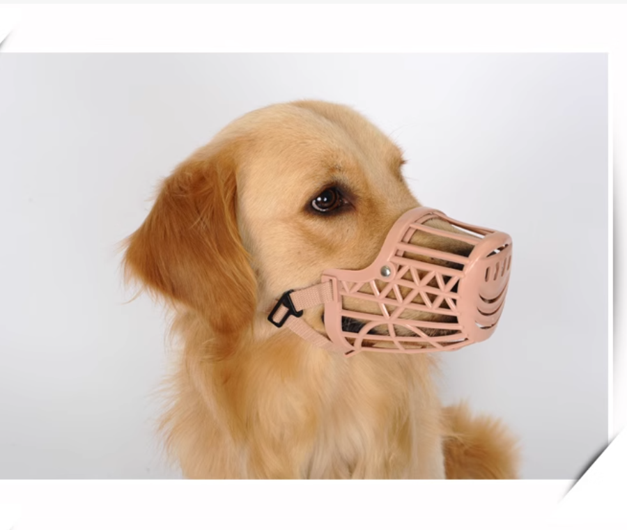 Dog Muzzle Mouth Cover Anti Bite Barking Chewing Comfortable Soft Plastic Mask