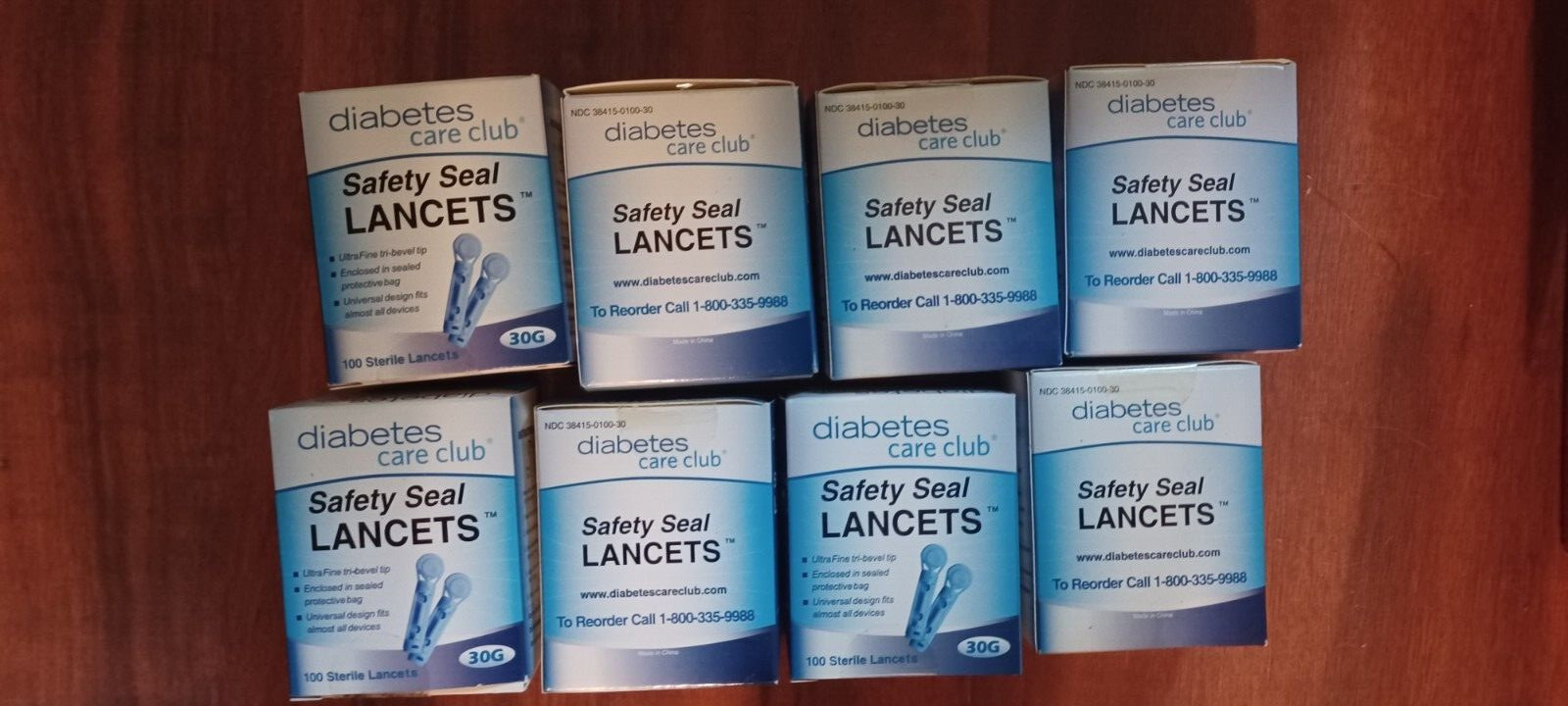 new Safety Seal Lancets/ 30g/8×100/ 800 Total/Lot of 8 boxes free shipping