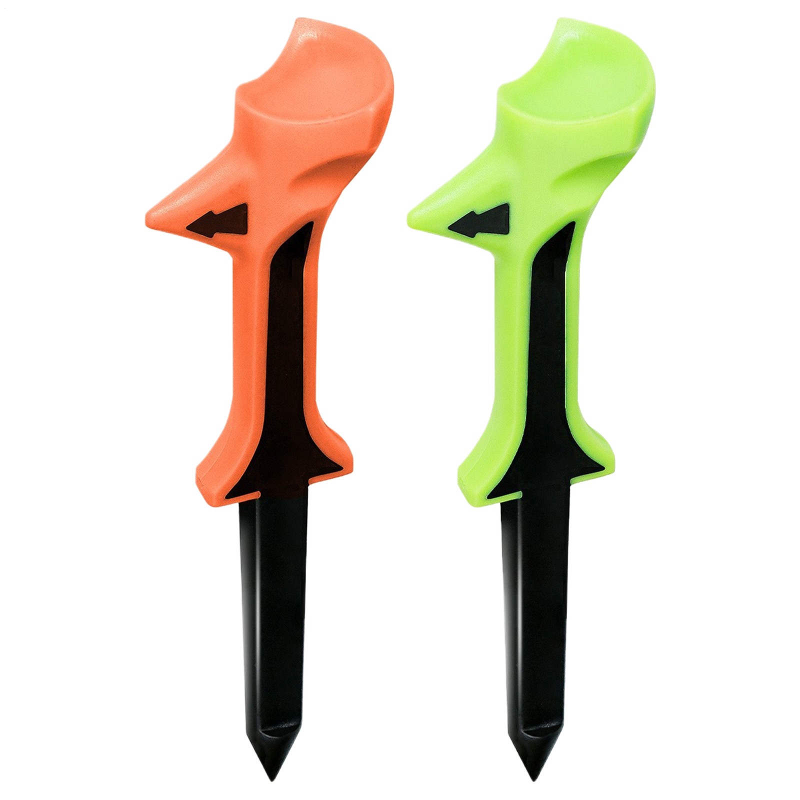 10 Degree Plastic With Rubber Cushion Top Golf Tees Tapered Base Less Friction