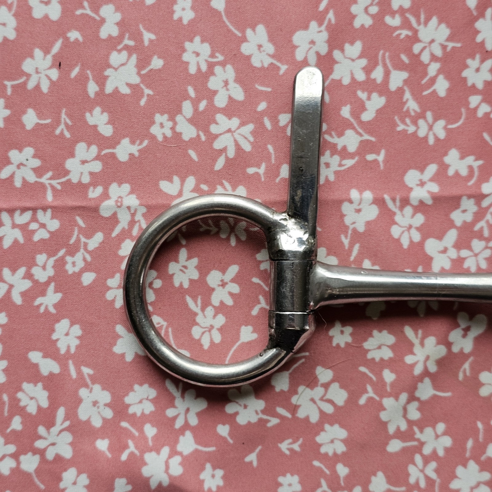 Half Cheek Smooth Snaffle Driving Bit 4 7/8" Single Jointed Used