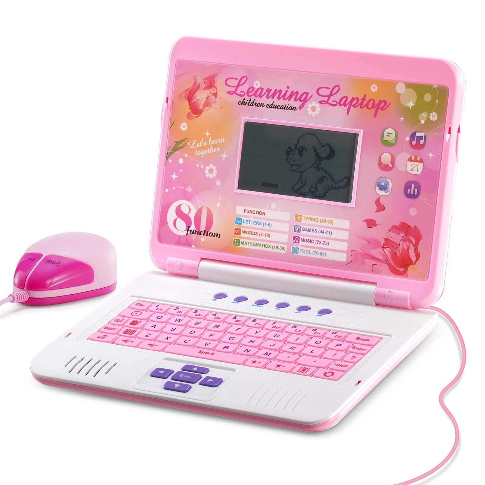 LESHITIAN Kids Laptop - 80 Learning Activities to Learn Alphabet, Words, Math...