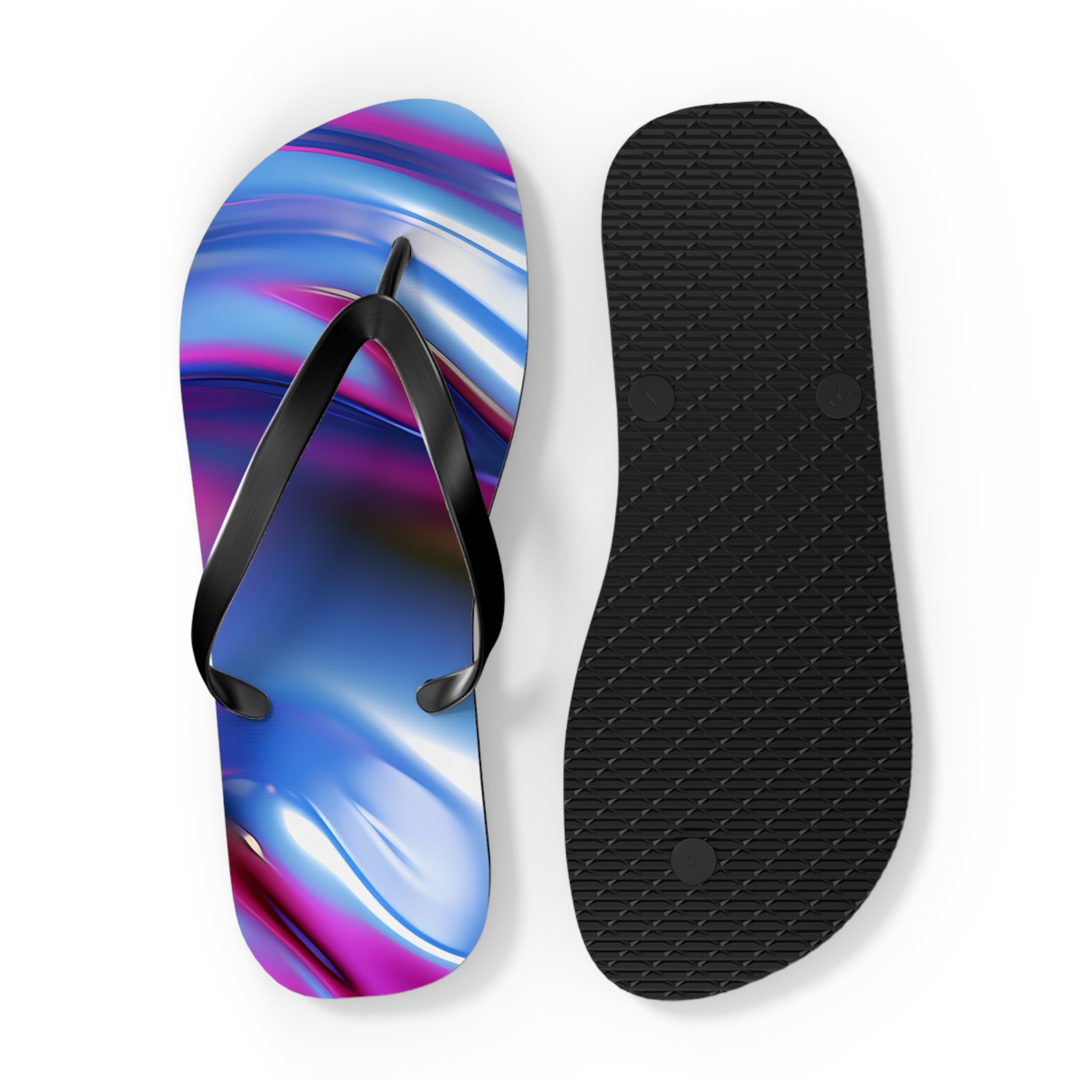 Purple Vibrant Abstract Flip Flops, Summer Footwear, Beach Sandals, Vacation