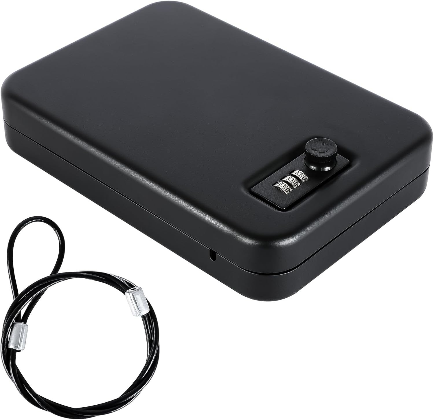 Portable Pistol Safe Lock Box Combination Lock Steel Case for Car Home Travel